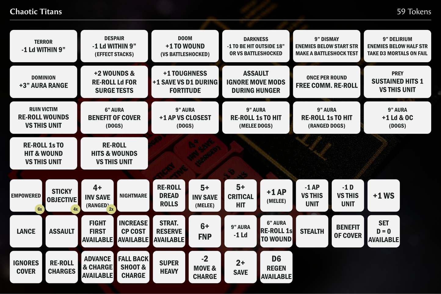 All Chaotic Titans token set tokens