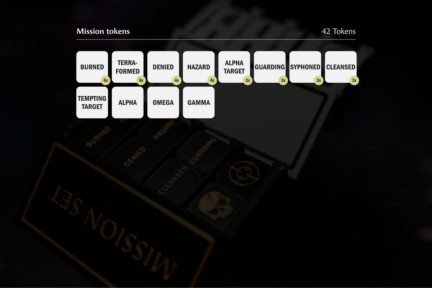 All Mission Tokens | Complete 42-Piece Universal Tactical Collection for sci-fi wargaming