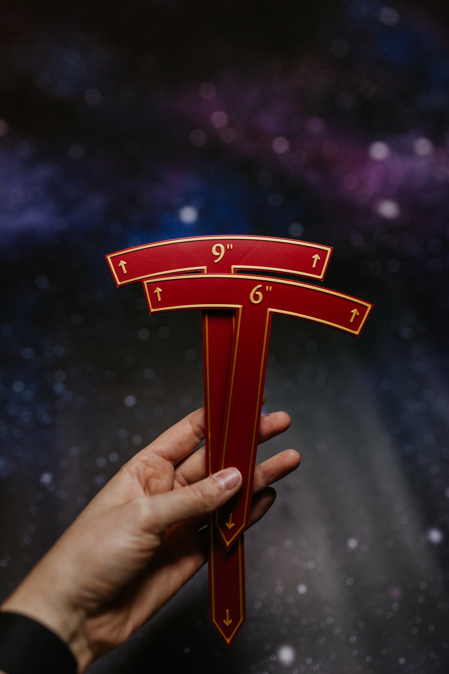 9-inch and 6-inch perimeter marker set for precise wargaming range gauges