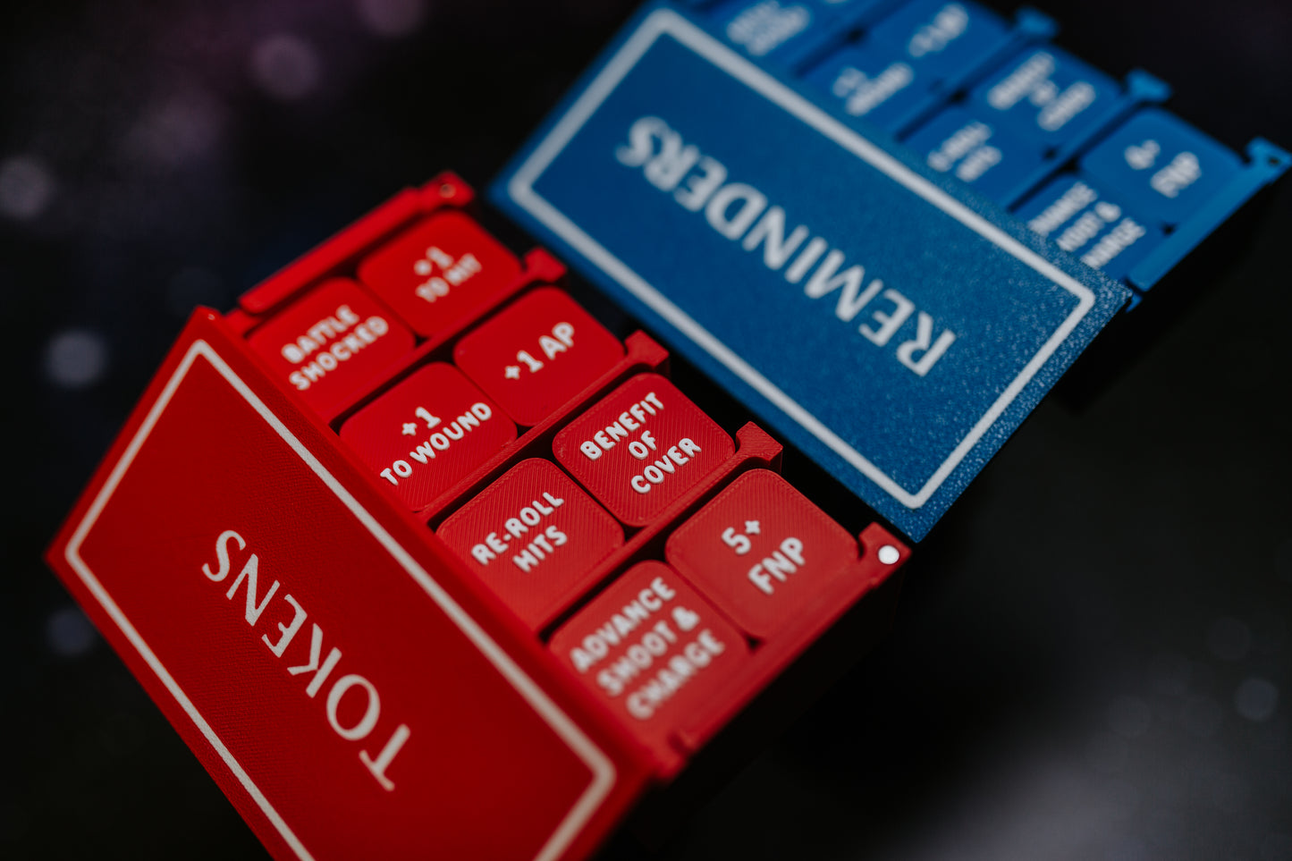 2 Sci-Fi Universal token sets opened, focus on the tokens