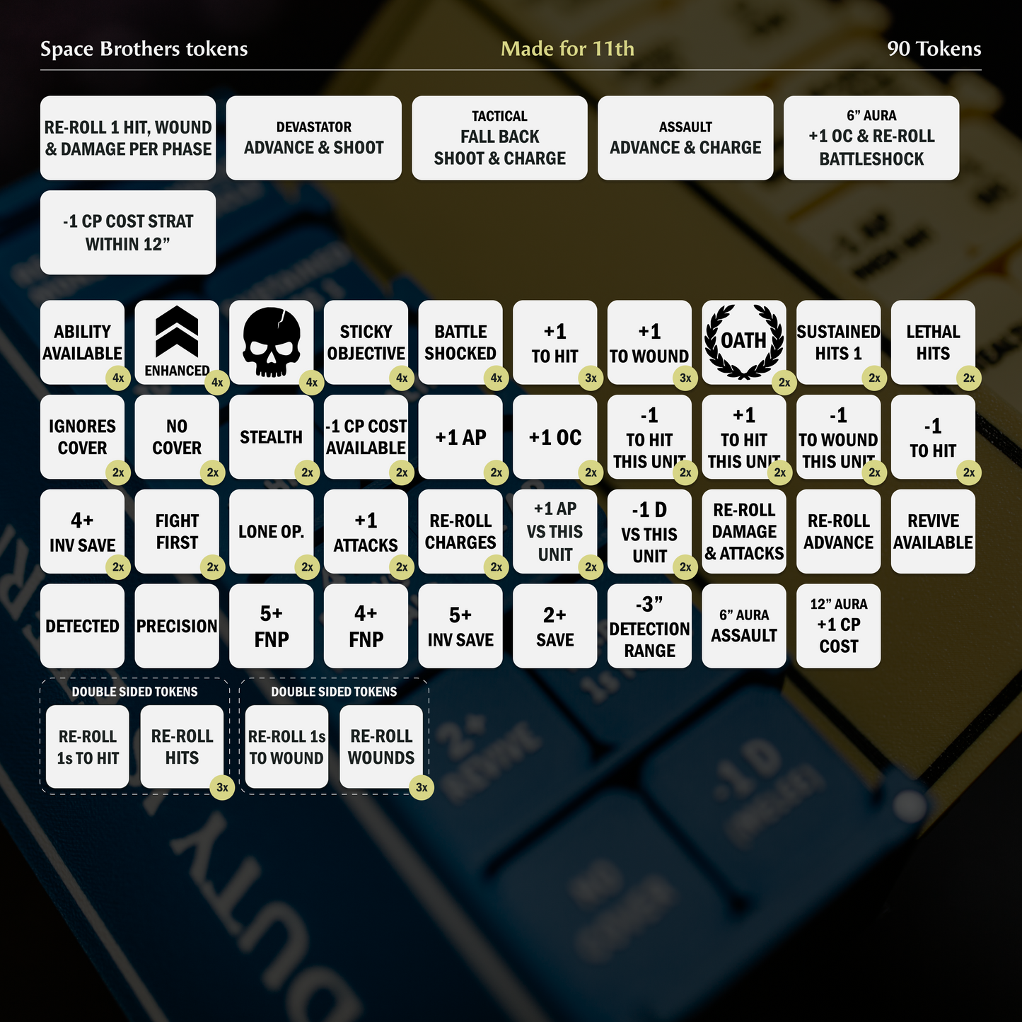 Space Brothers Token Set | Made for 11th | Sci-Fi Wargaming