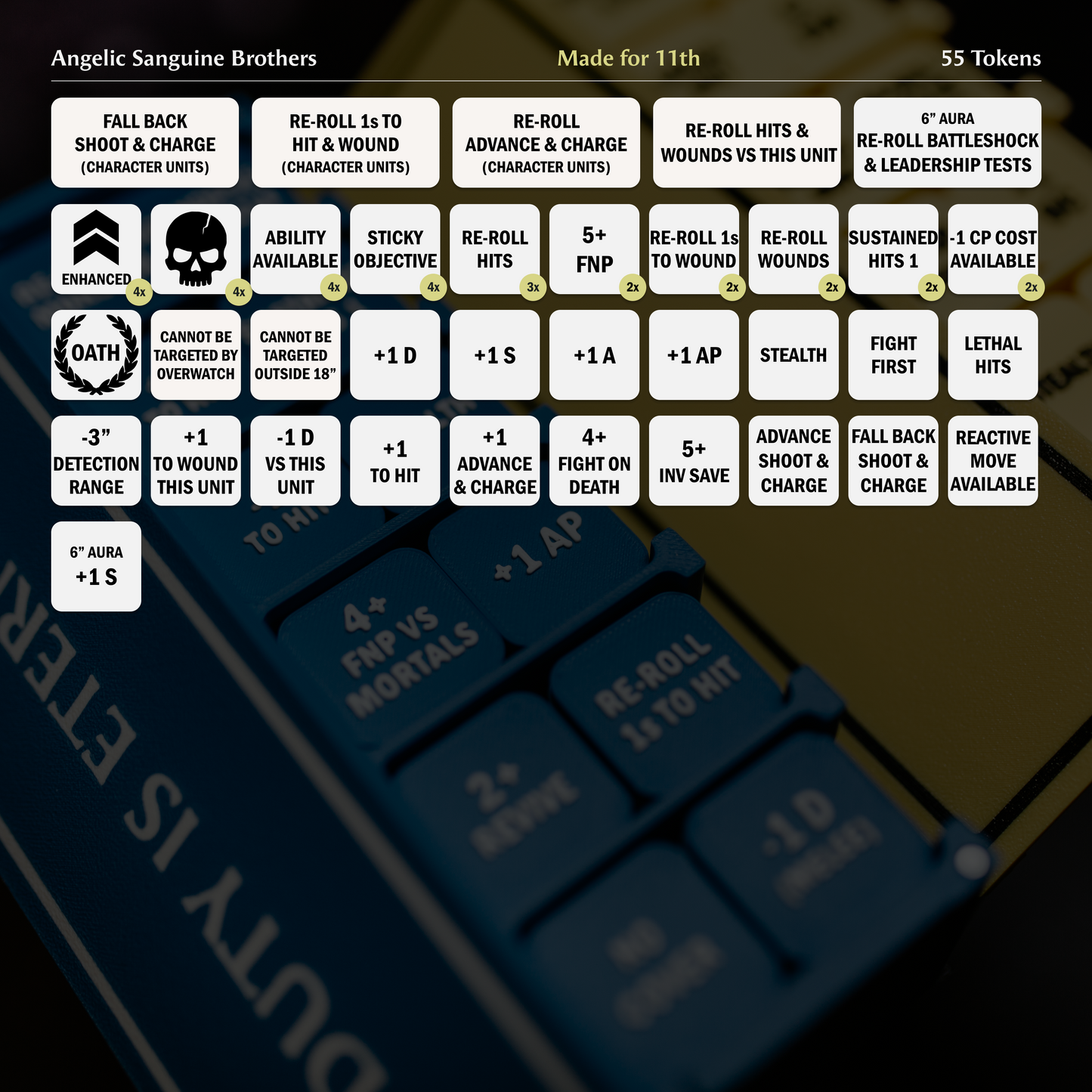 Angelic Sanguine Brothers Token Set | Made for 11th | Sci-Fi Wargaming
