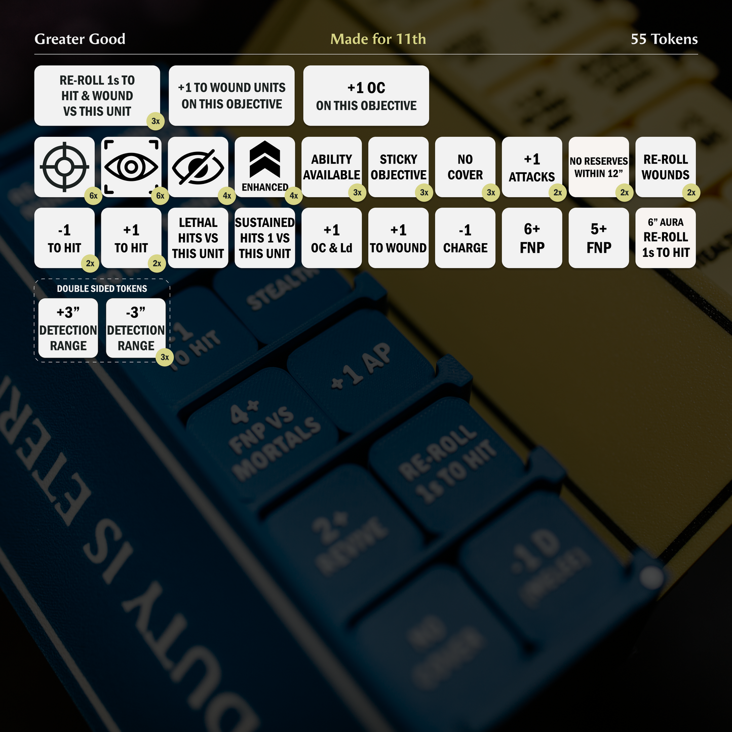 Greater Good Token Set | Made for 11th | Sci-Fi Wargaming