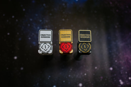 Numbered Objective Markers Set (6x 40mm) | Magnetic Storage Box Included | Tabletop Wargame Goals