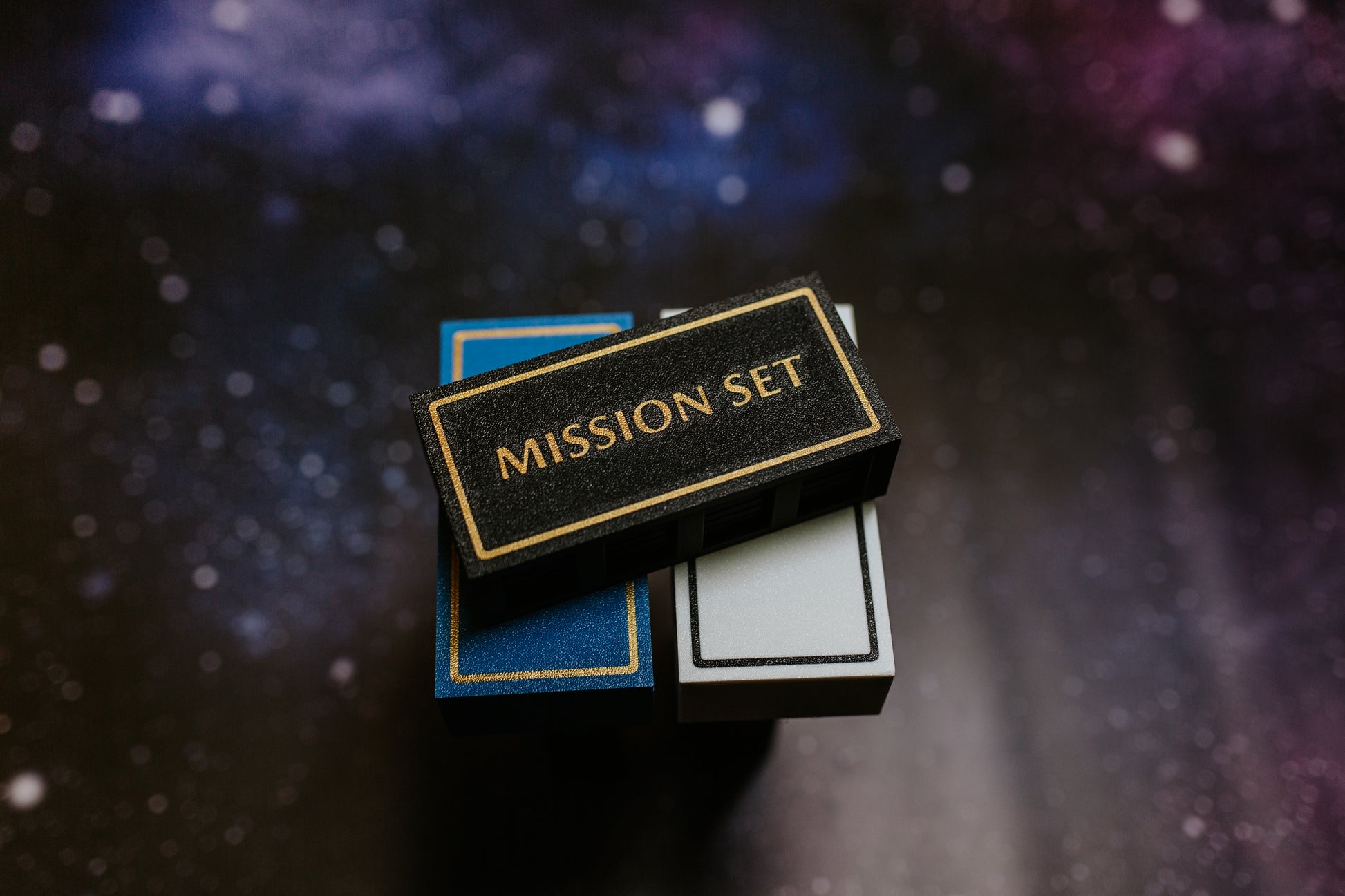Mission Token Sets stacked  |  Complete 42-Piece Universal Tactical Collection for sci-fi wargaming