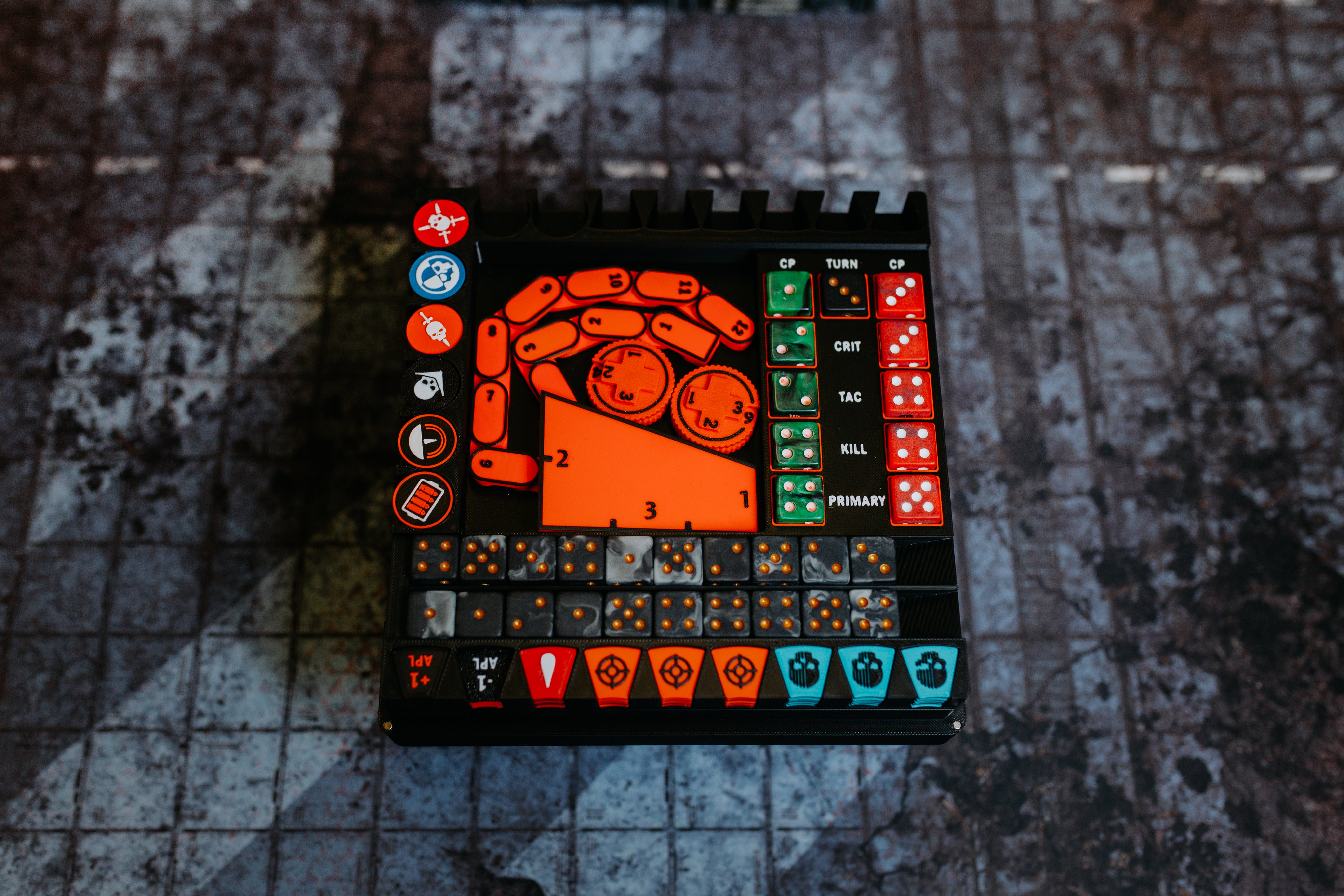 The Skirmish Box | Dice Tray, Score Tracker & Storage for Sci-Fi