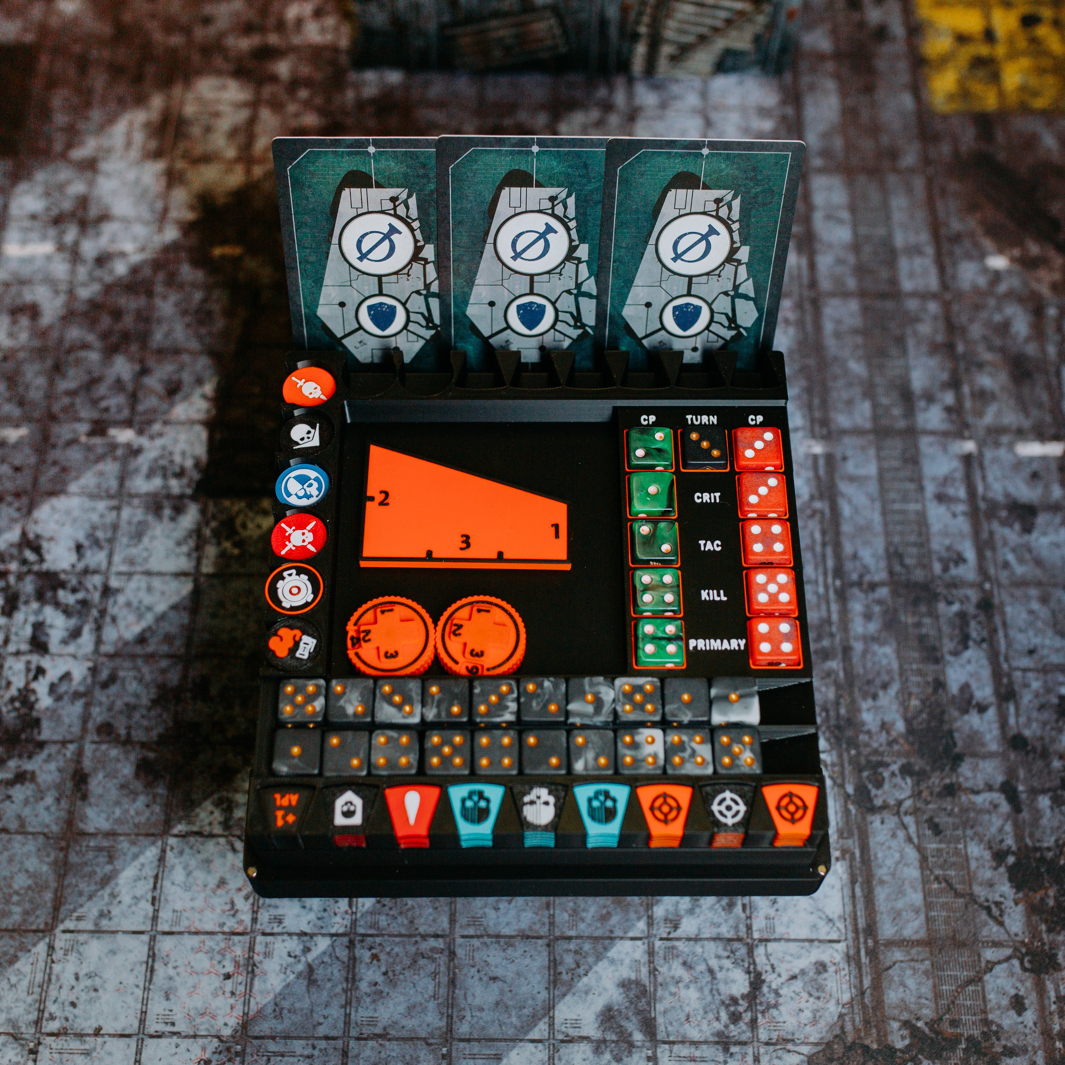 The Skirmish Box | Dice Tray, Score Tracker & Storage for Sci-Fi