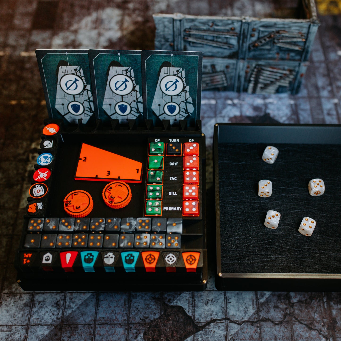 Skirmish Game Bundle | Box, Tokens, Triangle & Wound Dials | Save 15%